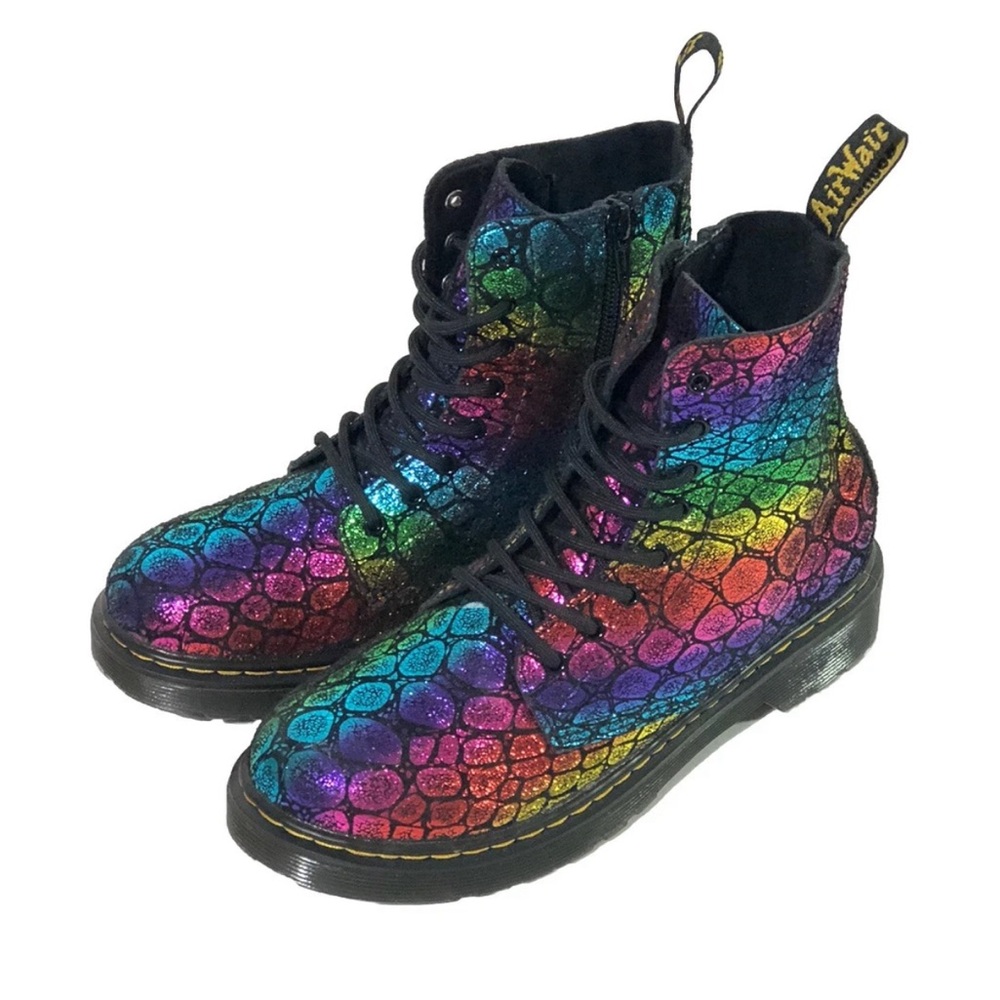 Dr Martens Youth/Women’s Boots 1460 Pascal Metallic Rainbow Animal Print